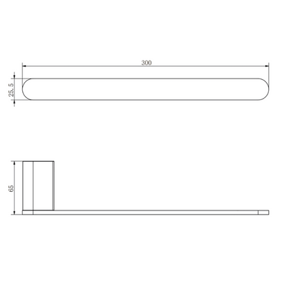 Aspire Nuovoair 300mm Hand Towel Holder (Matches Aspire Air And Nuovo) Brushed Brass