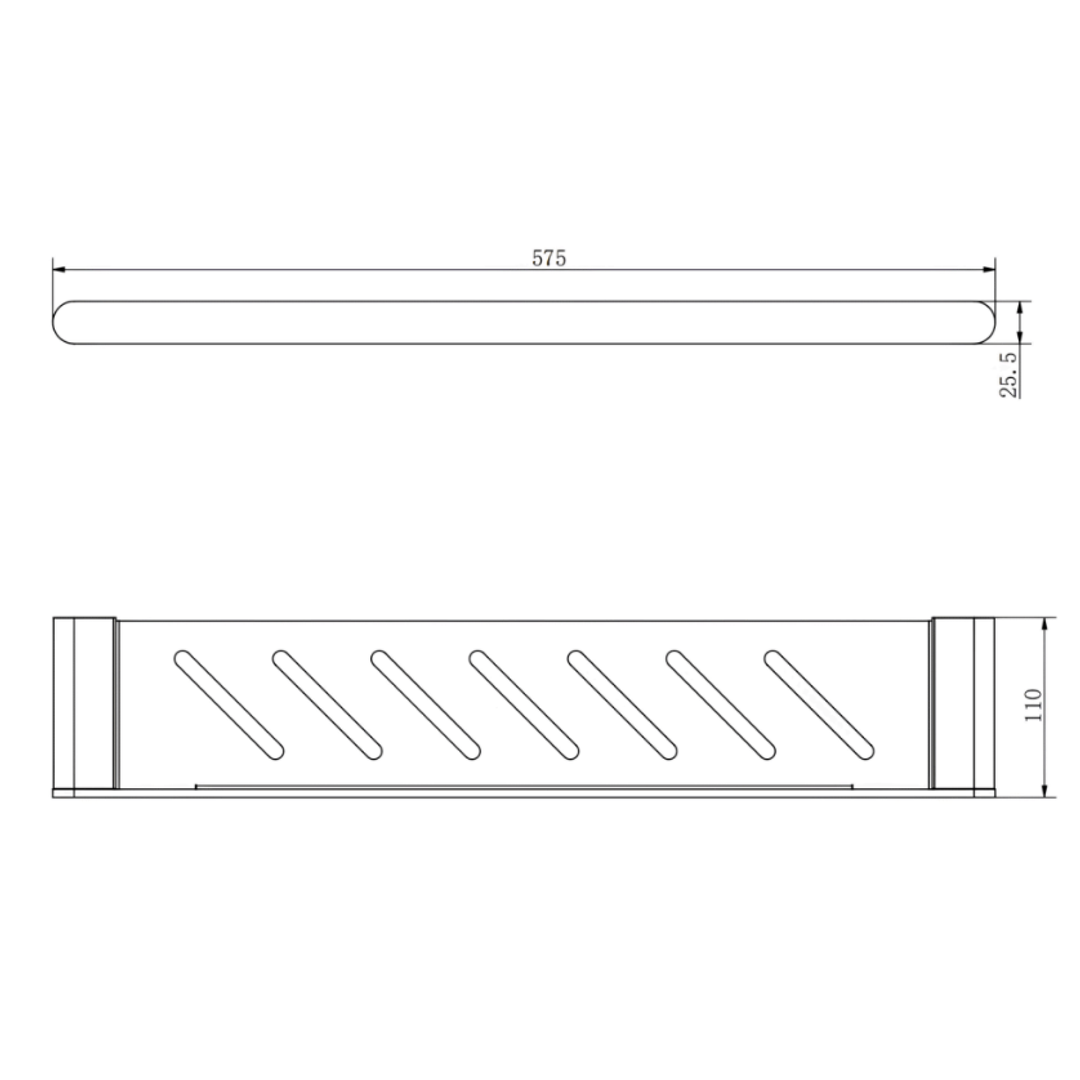 Aspire Nuovoair 575mm Metal Shelf (Match Aspire Air And Nuovo) Brushed Nickel