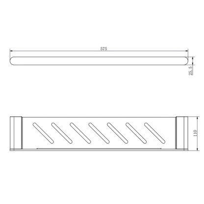 Aspire Nuovoair 575mm Metal Shelf (Match Aspire Air And Nuovo) Brushed Nickel