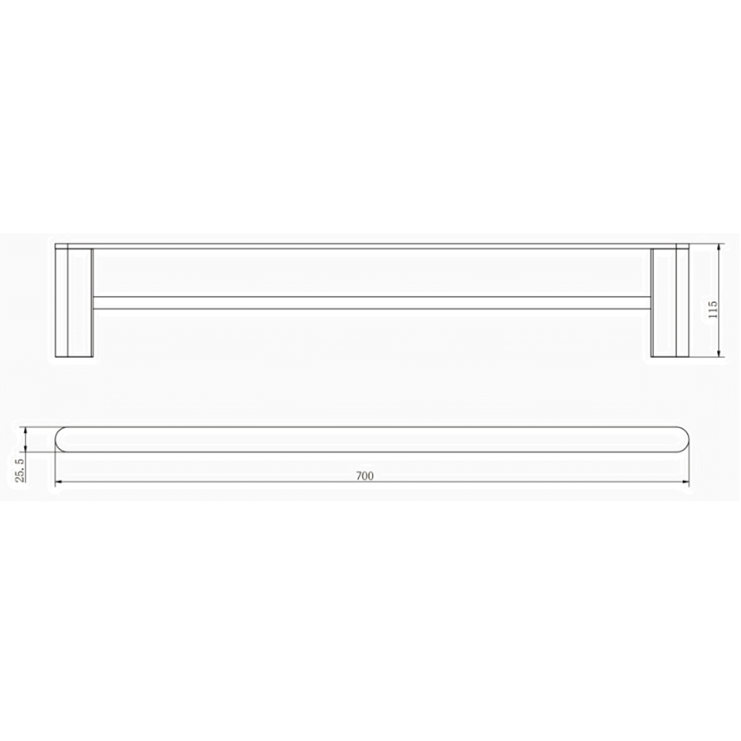 Aspire Nuovoair 700mm Towel Double Rail (Matches Aspire Air And Nuovo) Brushed Brass