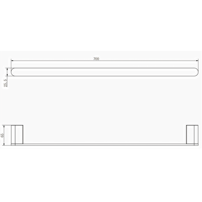 Aspire Nuovoair 700mm Towel Single Rail (Matches Aspire Air And Nuovo) Brushed Brass