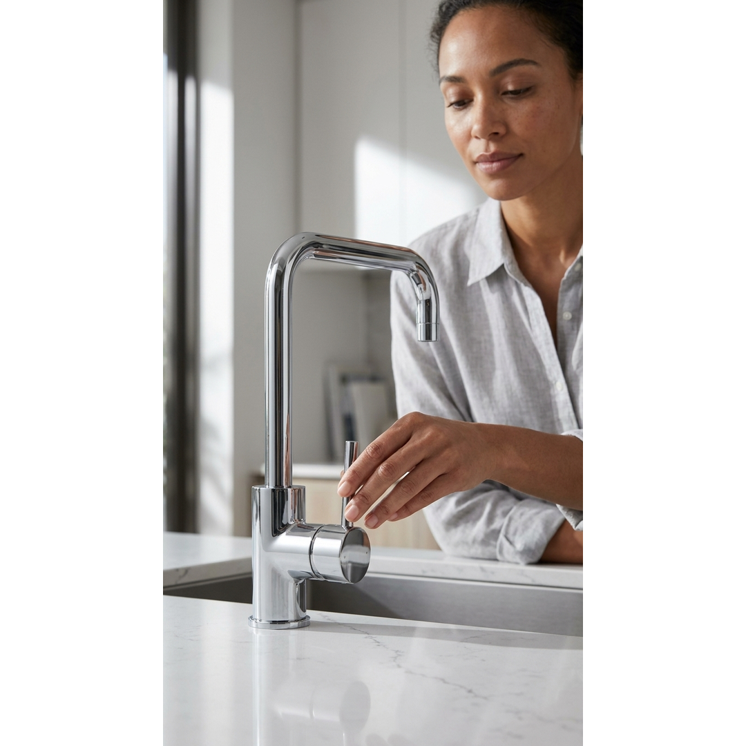 Aspire Spring Pin Lever Square Neck Sink Mixer