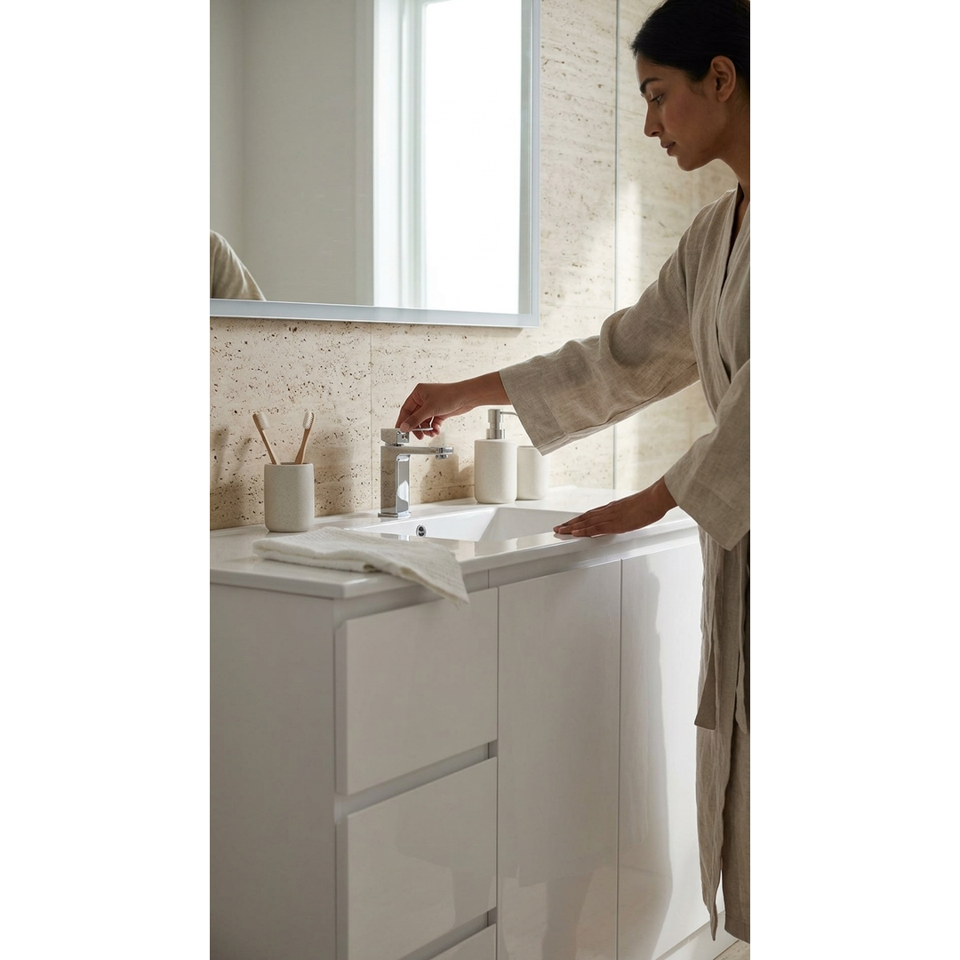 Aspire Unity II 1500 S/Bowl F/Standing Vanity Wht 1 Tap Hole