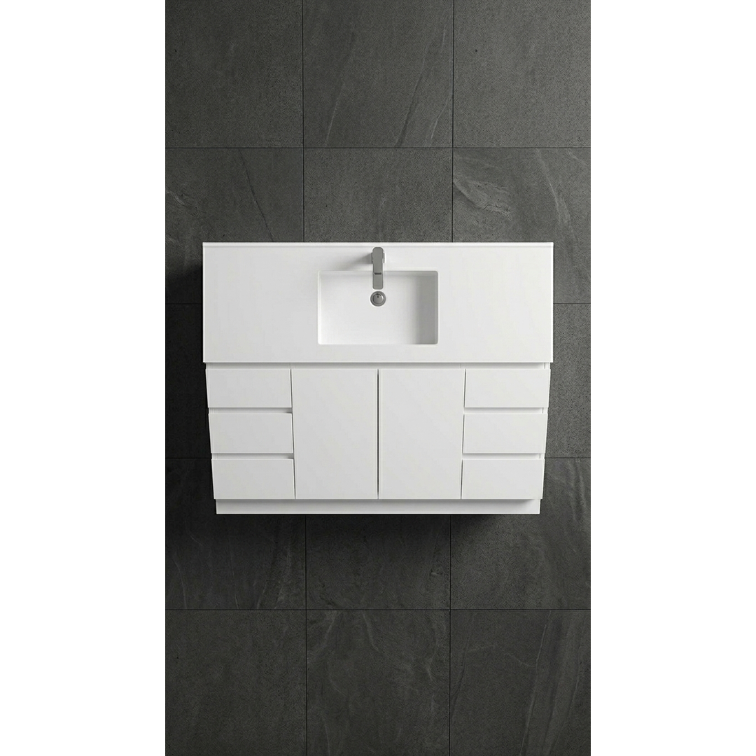 Aspire Unity II 1500 S/Bowl F/Standing Vanity Wht 1 Tap Hole