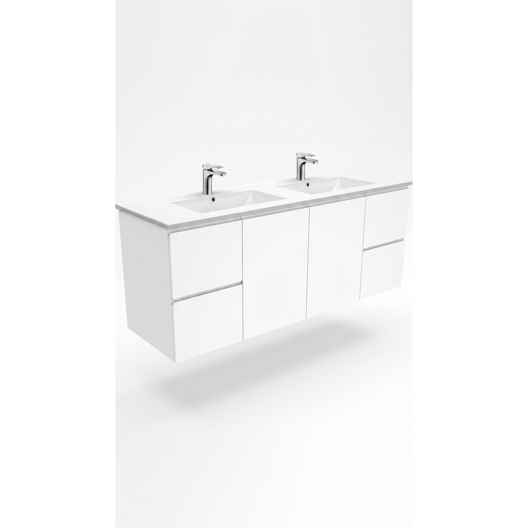 Aspire Unity II 1500 S/Bowl Vanity W/Hung China Top  White 1 Tap Hole