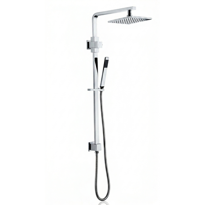 Aspire Unity Rail Shower Twinner Square C/P C/W Shower Head