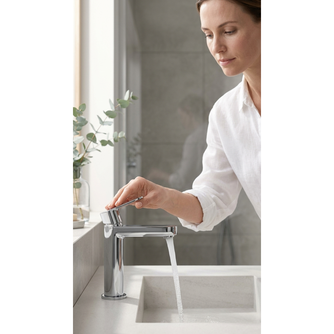 Aspire Unity Round Basin Mixer Chrome