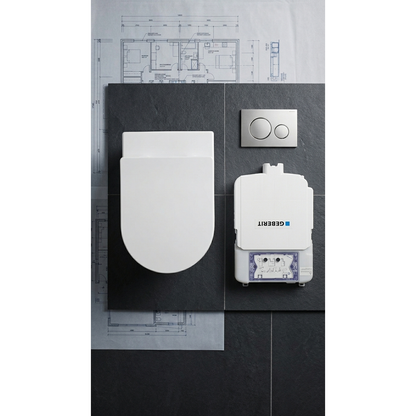 Aspire Urban II Wf Inwall Suite Round C/P Button Cistern Seat &amp; Pan