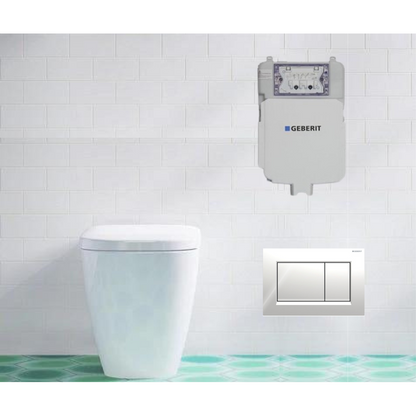 Aspire Urban II Wf Inwall Suite Square C/P Button Cistern Seat &amp; Pan