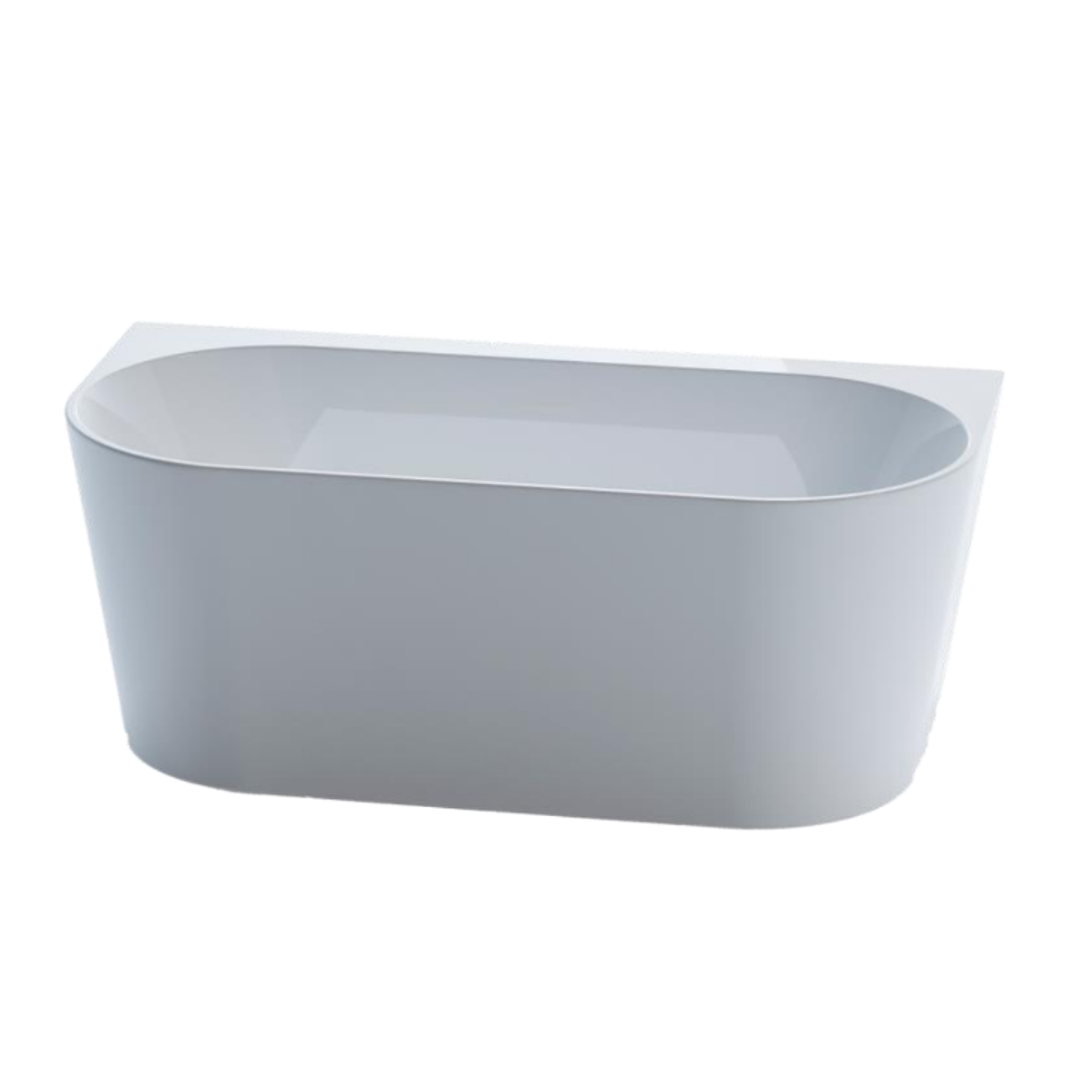 Aspire Urban IIi 1500mm Acrylic Back To Wall Freestanding Bath No Overflow White 1500 X 750 X 580Mm