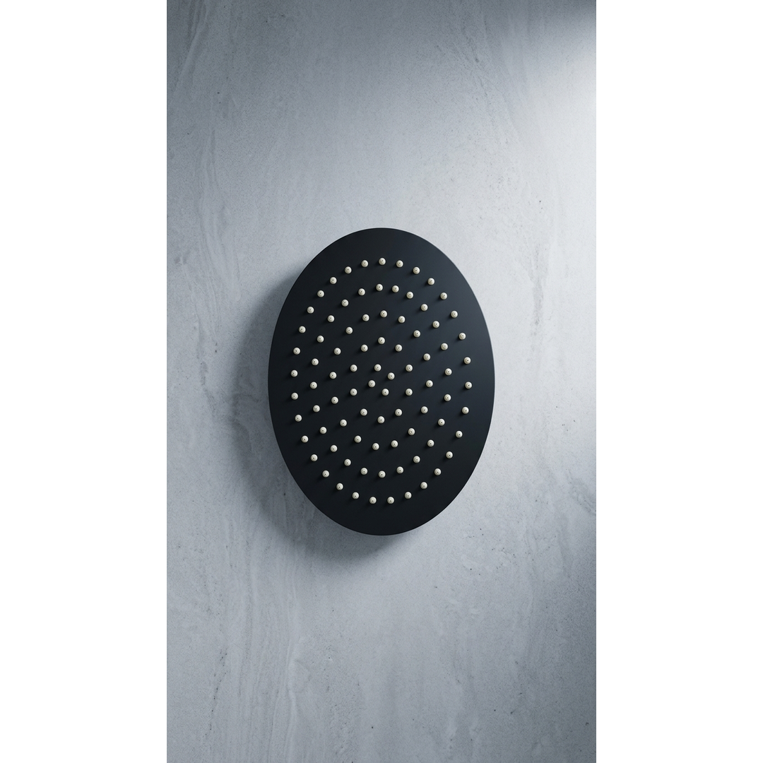 Aspire Within 250Mm Ss Round Shower Head Matte Black