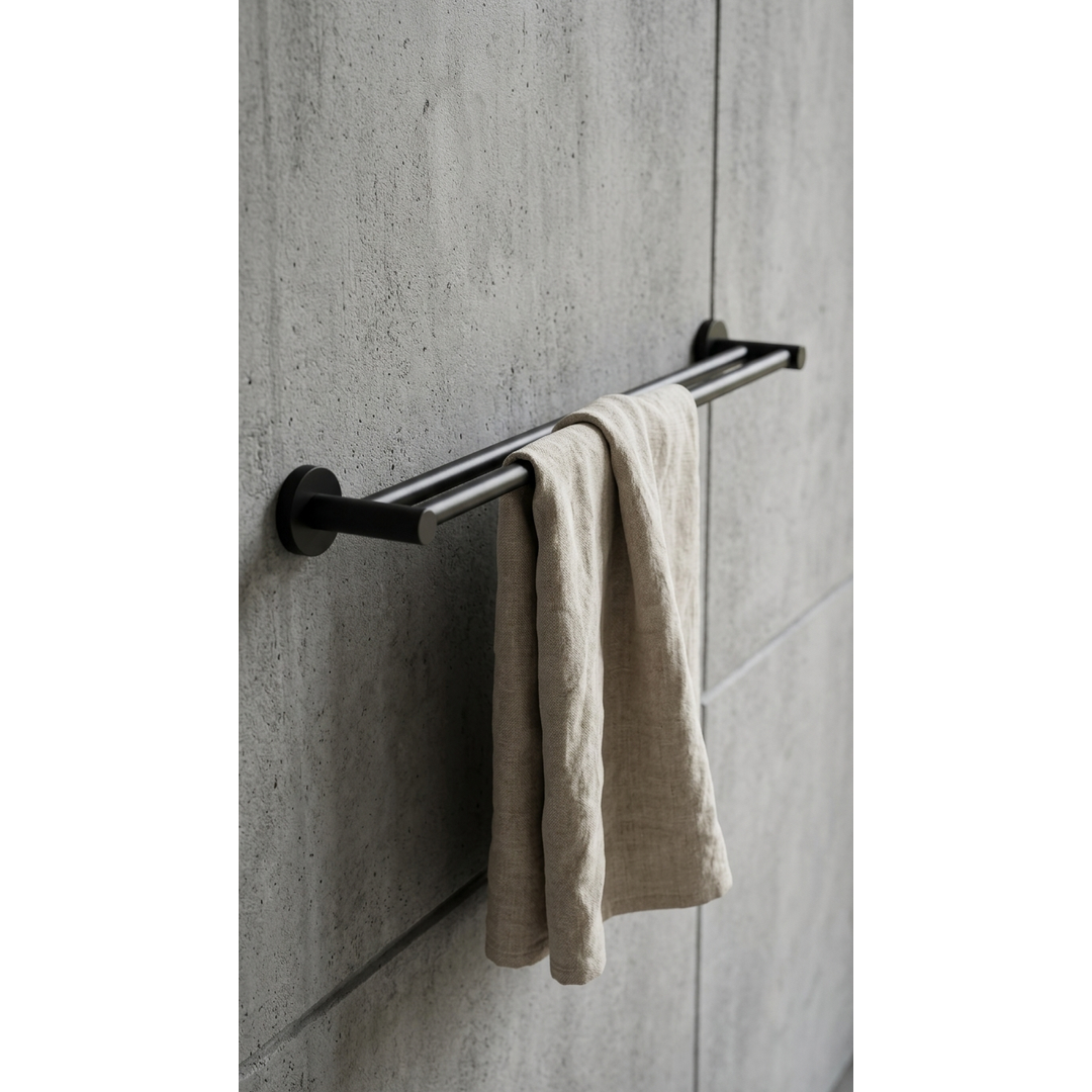 Aspire Within 600Mm Double Towel Rail Matte Black