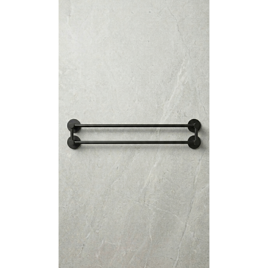 Aspire Within 600Mm Double Towel Rail Matte Black