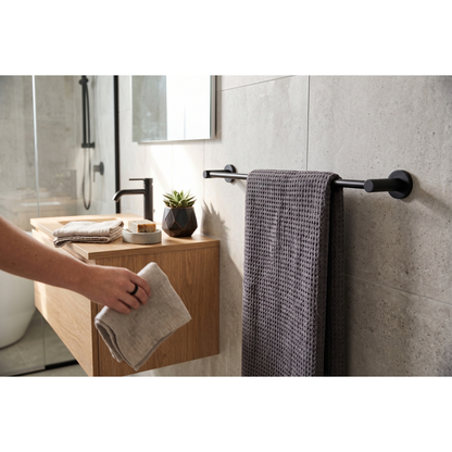 Aspire Within 600mm Single Towel Rail Matte Black