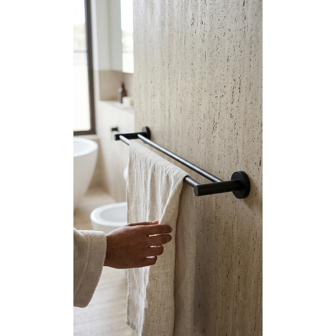 Aspire Within 750Mm Double Towel Rail Matte Black