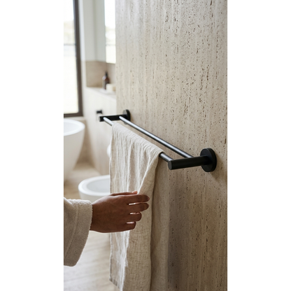 Aspire Within 750Mm Double Towel Rail Matte Black