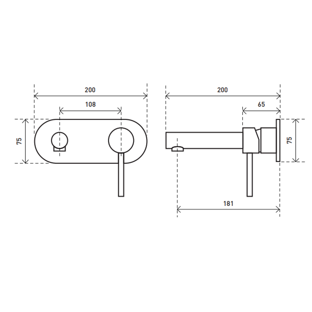 Aspire Within Pin Lever Basin/Bath Combo Matte Black Mixer Matte Black