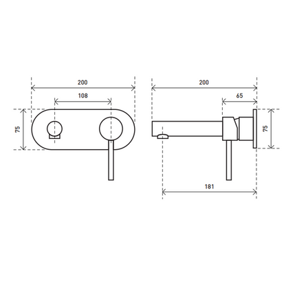 Aspire Within Pin Lever Basin/Bath Combo Matte Black Mixer Matte Black