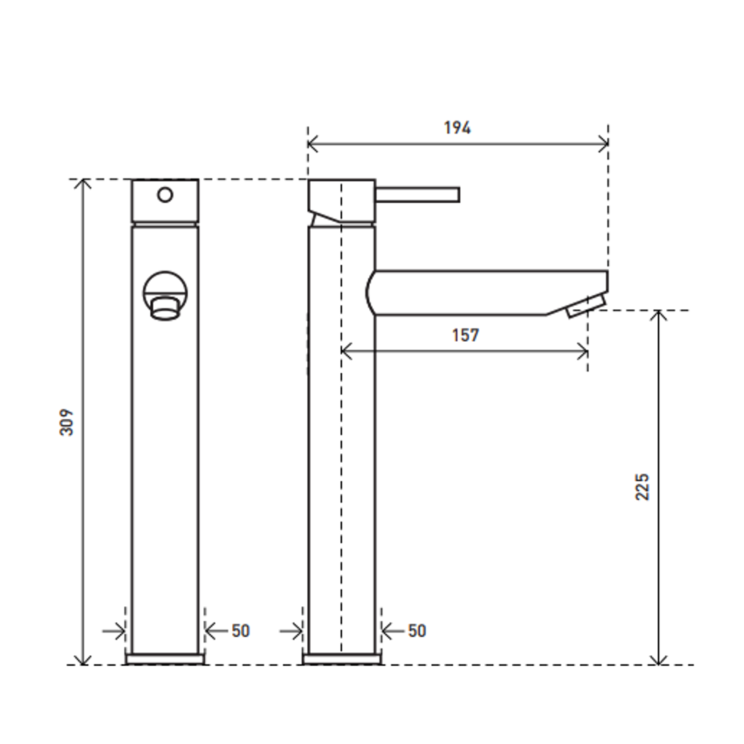 Aspire Within Pin Lever Basin Mixer Tall Matte Black