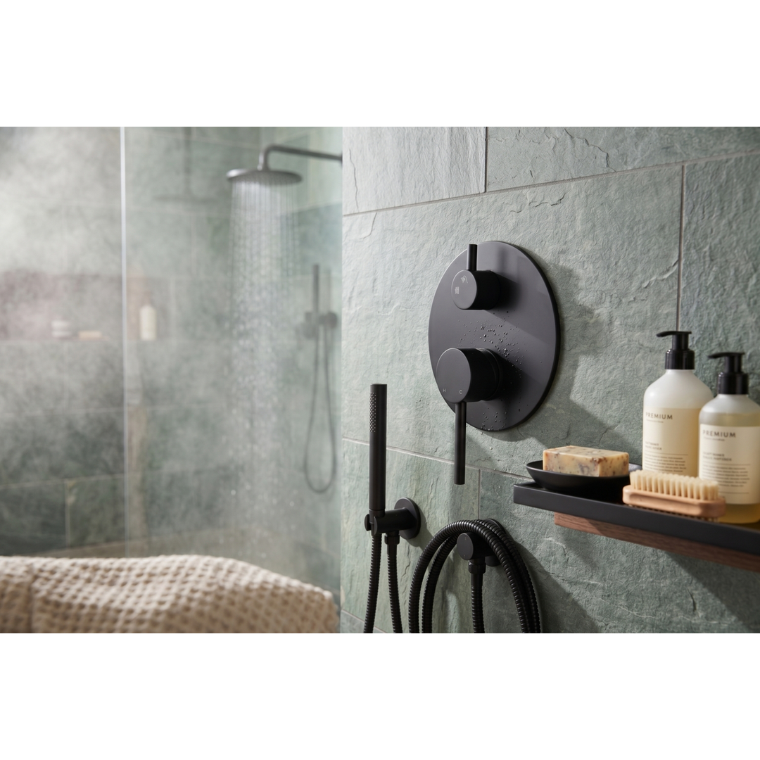 Aspire Within Pin Lever Shower-Divertor Mixer Matte Black