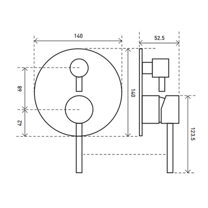 Aspire Within Pin Lever Shower-Divertor Mixer Matte Black