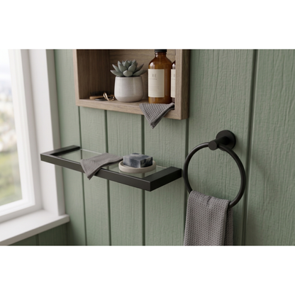 Aspire Within Towel Ring Matte Black