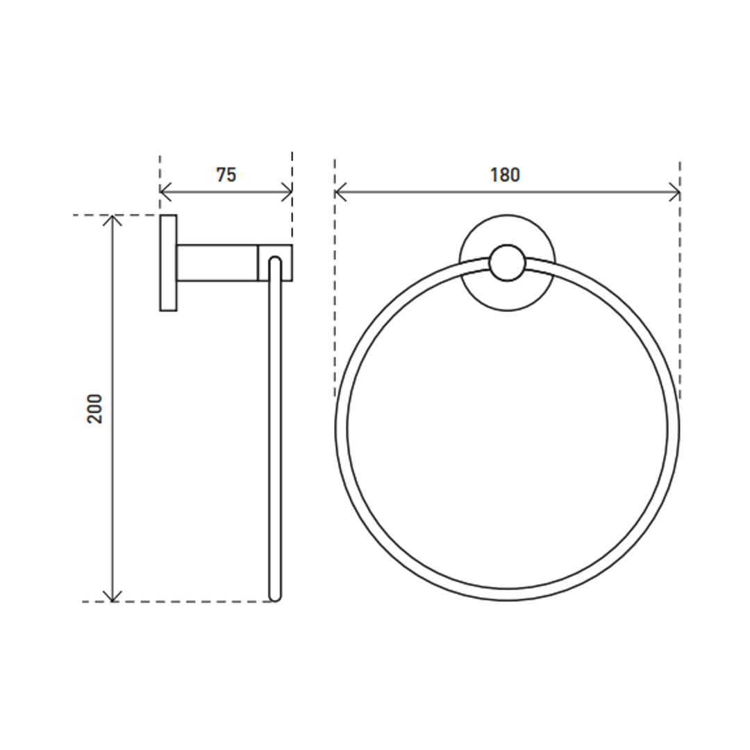 Aspire Within Towel Ring Matte Black