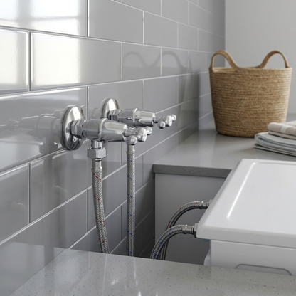 Aspire Zodiac II Chrome Lever Washing Machine Stop Set