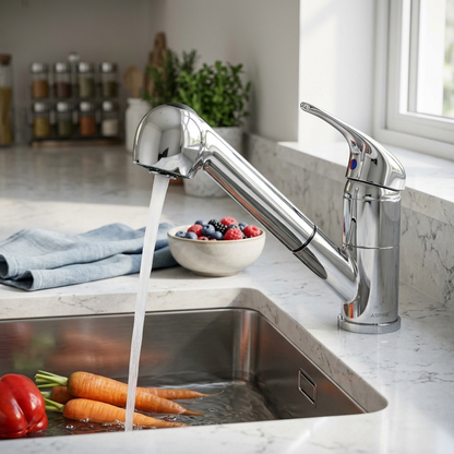 Aspire Zodiac II Chrome Pullout Spray Sink Mixer