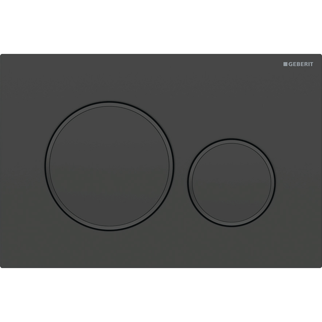 Aspire Urban II Wf Inwall Suite Round Tone In Tone Button Cistern Seat &amp; Pan Matt Black &amp; Black