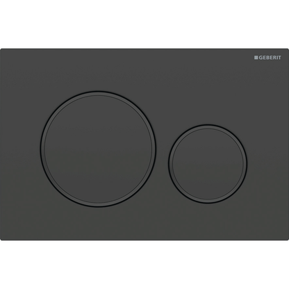 Aspire Urban II Wf Inwall Suite Round Tone In Tone Button Cistern Seat &amp; Pan Matt Black &amp; Black