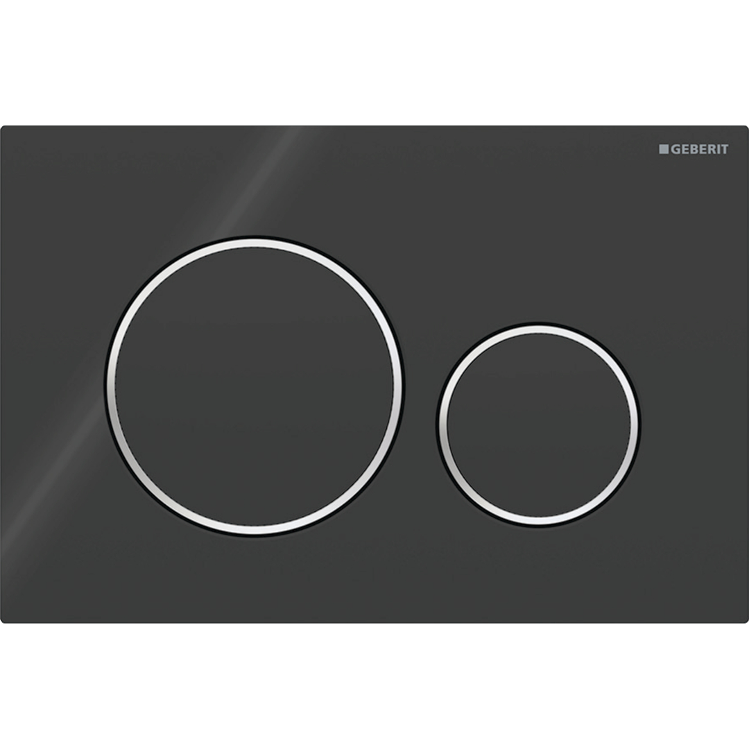 Aspire Urban II Wf Inwall Suite Round Black Button Cistern Seat &amp; Pan