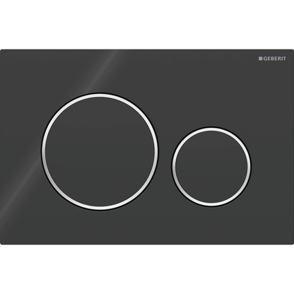 Aspire Urban II Wf Inwall Suite Round Black Button Cistern Seat &amp; Pan