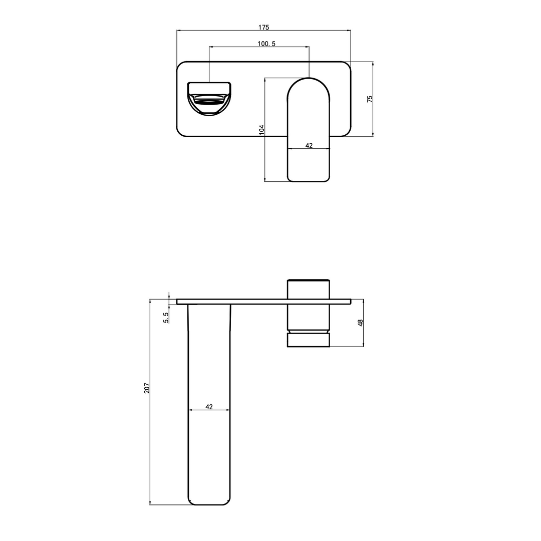 Aspire Nuovo Wall Mixer With Spout And Plate Chrome
