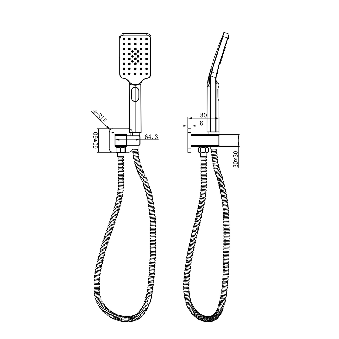 Aspire Nuovo Wob (Swivel Wall Bracket And Hand Shower) Brushed Nickel
