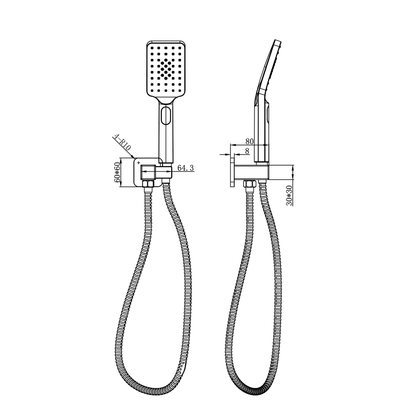 Aspire Nuovo Wob (Swivel Wall Bracket And Hand Shower) Brushed Nickel
