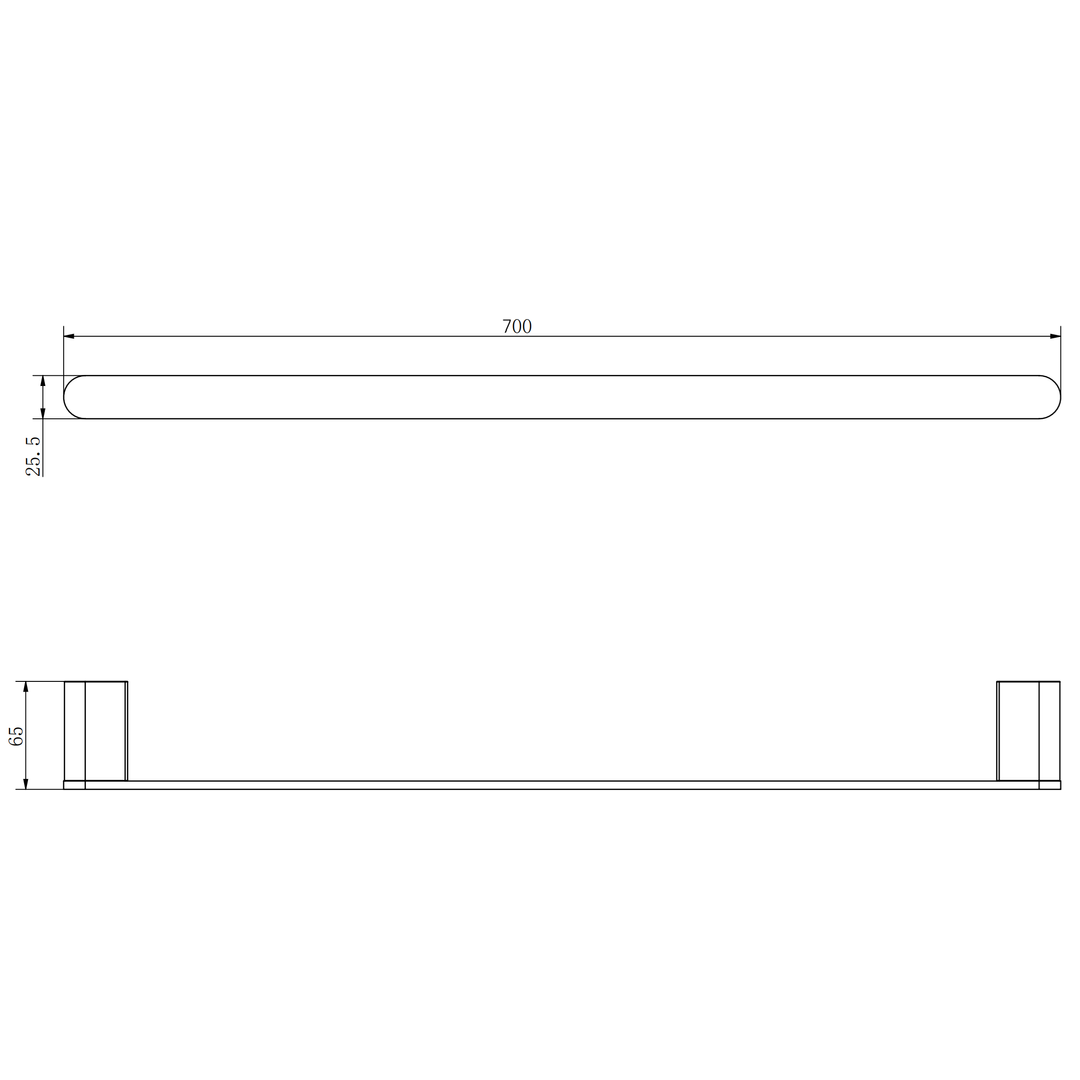Aspire Nuovoair 700Mm Towel Single Rail (Matches Aspire Air And Nuovo) Brushed Brass
