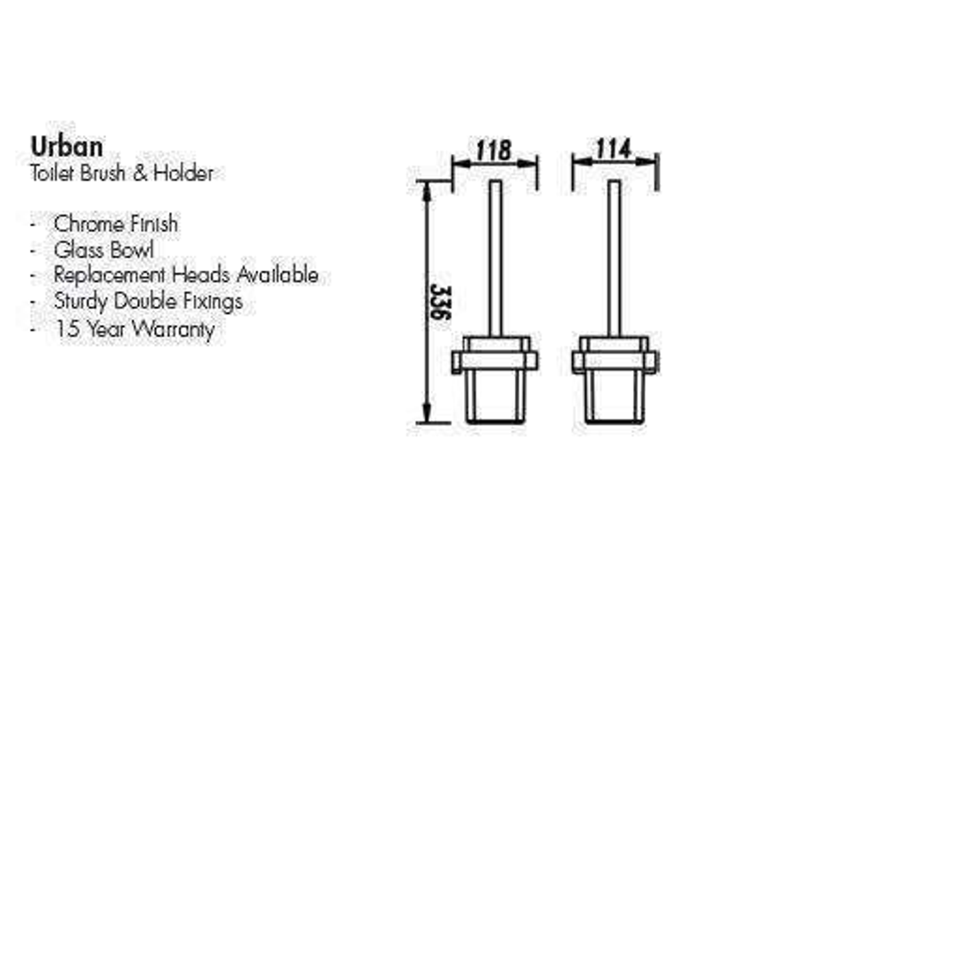 Aspire Urban Toilet Brush And Holder  Chrome **68005**