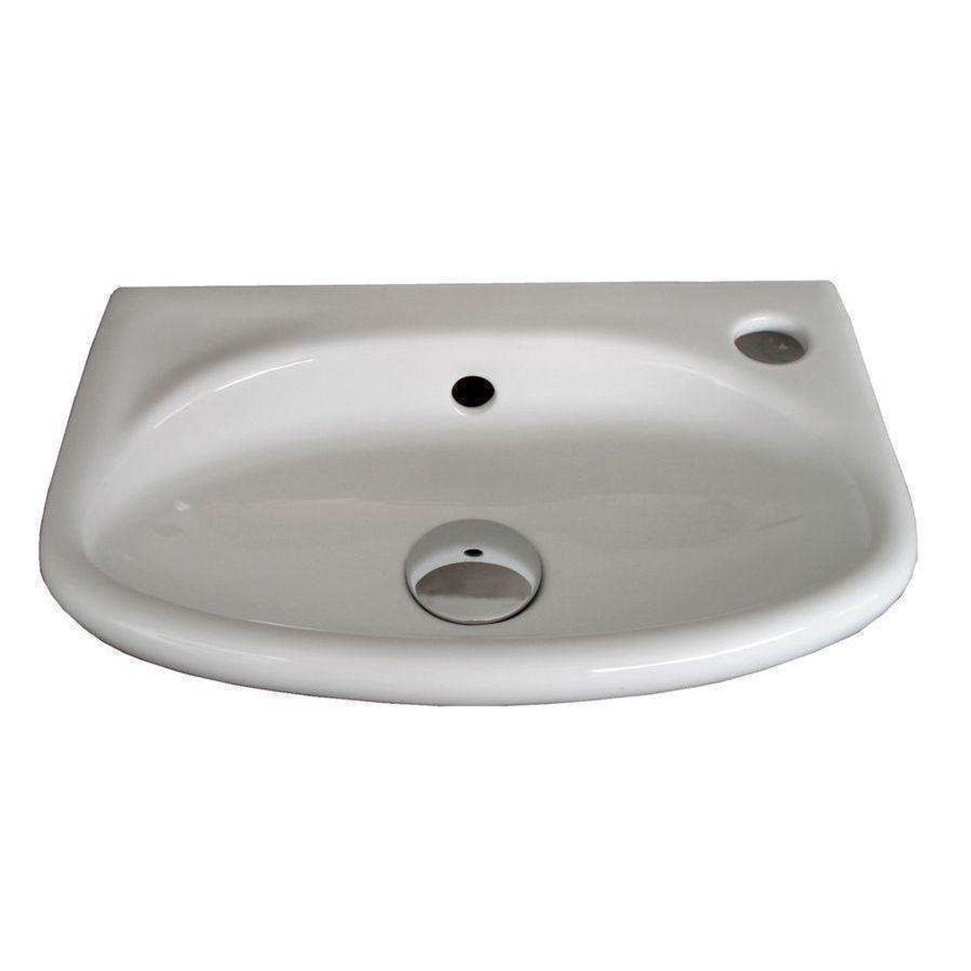 Aspire Unity Compact Wall Hung Basin 383X248 1 Tap Hole Rhs White