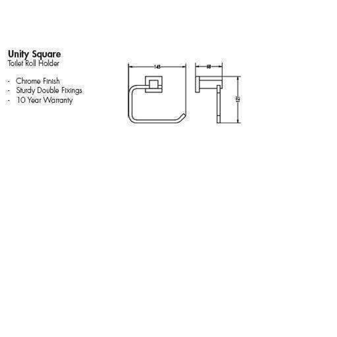 Aspire Unity **Square** Toilet Roll Holder Chrome **24011**