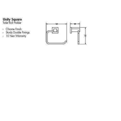 Aspire Unity **Square** Toilet Roll Holder Chrome **24011**