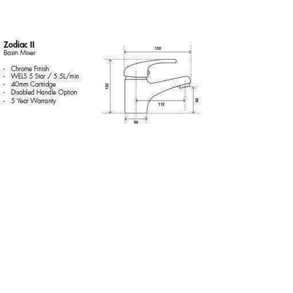 Aspire Zodiac II - Chrome Basin Mixer